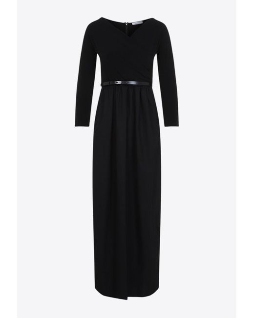 Max Mara Black Kaiser Belted Maxi Dress