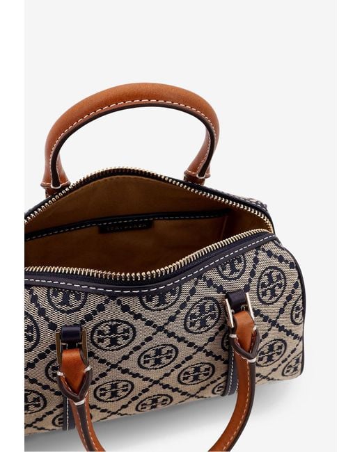 Tory Burch White Petite T-Monogram Top Handle Bag