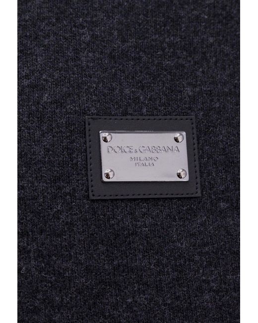 Dolce & Gabbana Blue Logo Plate Zip-Up Wool Jersey Jacket for men