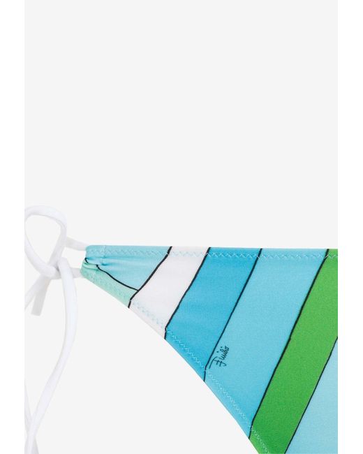 Emilio Pucci Blue Iride Print Bikini Bottom