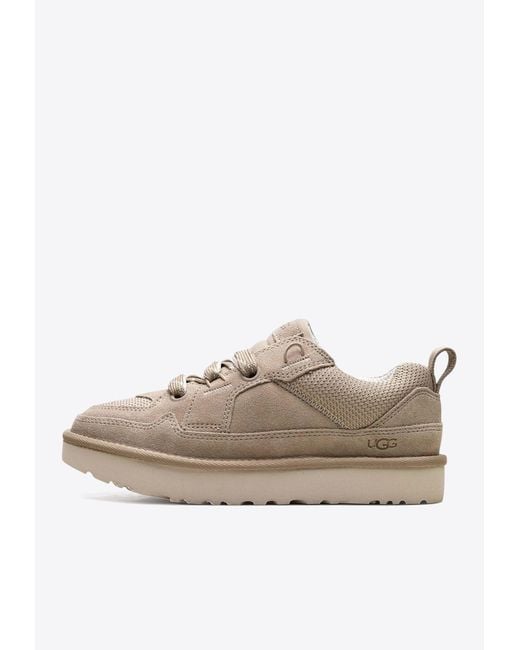Ugg Brown Lo Lowmel Suede And Mesh Sneakers