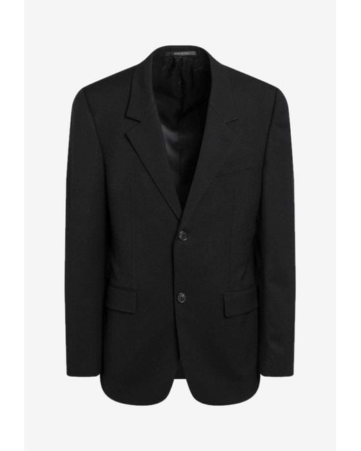 Balenciaga Black Single-Breasted Wool Jacket for men