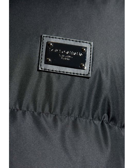 Dolce & Gabbana Black Logo Plaque Down Jacket for men
