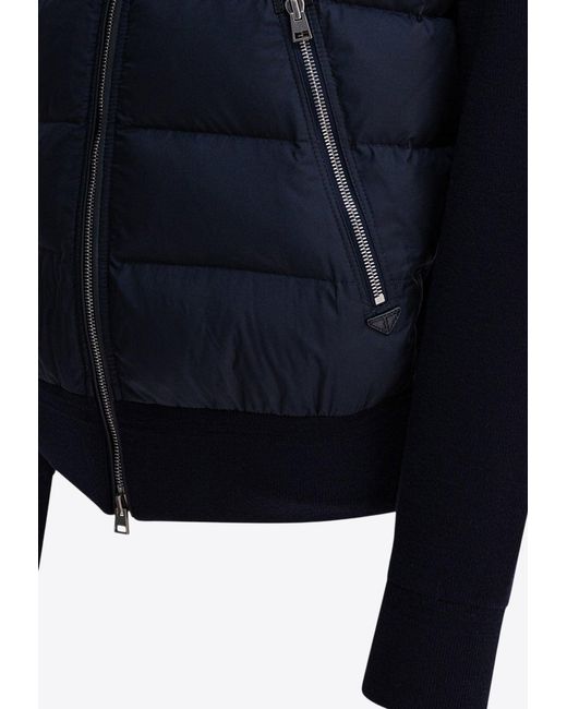 Tom Ford Blue Padded Zip-Up Jacket for men