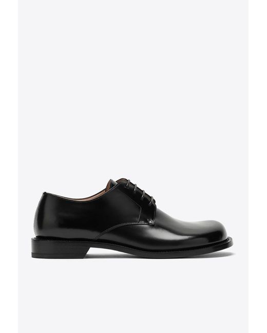 Loewe Brushed Leather Derby Shoes in Black for Men Lyst