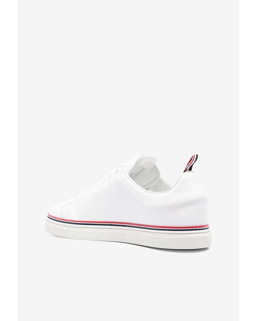Thom Browne White Heritage Low-Top Sneakers for men