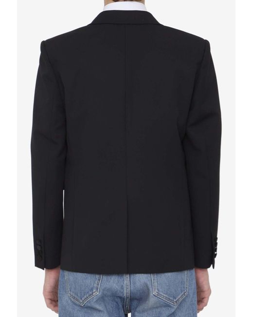 Saint Laurent Blue Grain De Poudre Tuxedo Jacket for men