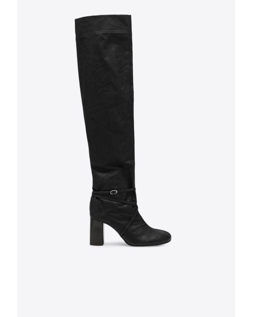 Lemaire Black 80 Anatomic Over-The-Knee Leather Boots