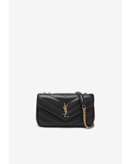 Saint Laurent White Small Loulou Quilted Leather Crossbody Bag