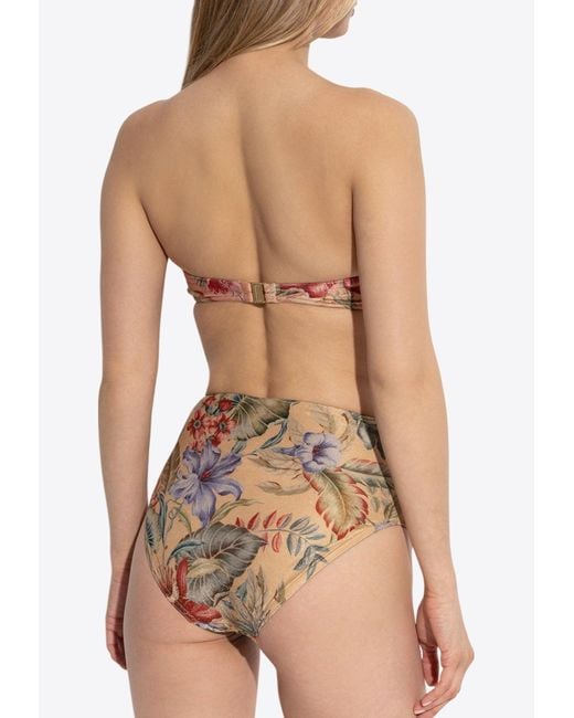 Zimmermann Brown Coco High-Waist Bikini Bottom