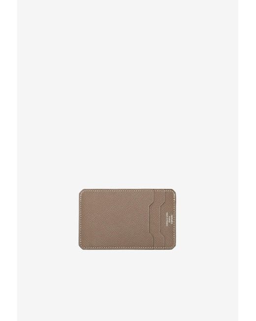 Hermès White City 3cc Cardholder In Etoupe Epsom Leather