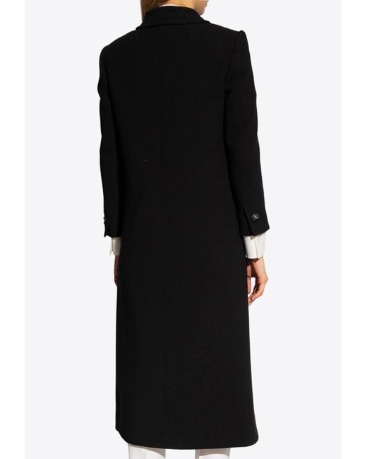 Dolce & Gabbana Black Single-Breasted Long Wool Coat