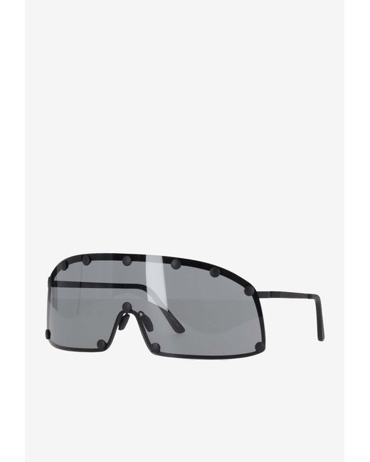 Rick Owens Gray Shielding Wrap Sunglasses for men