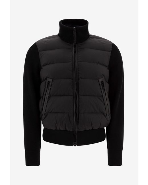 Tom Ford Black Zip-Up Padded Jacket for men