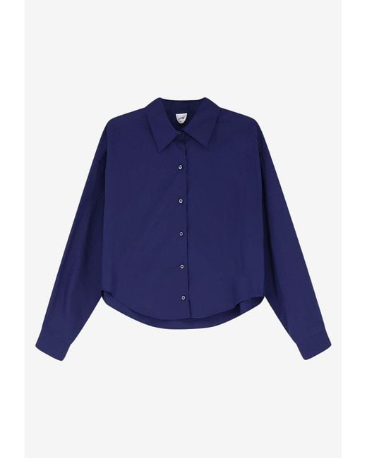 Aspesi Blue Cropped Buttoned Shirt