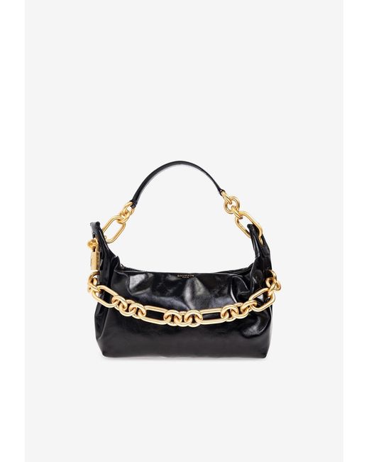 Balmain Blue Medium Sync Leather Shoulder Bag