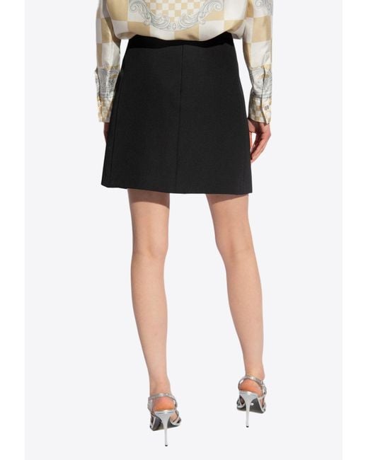 Versace Black Medusa Wool Mini Skirt