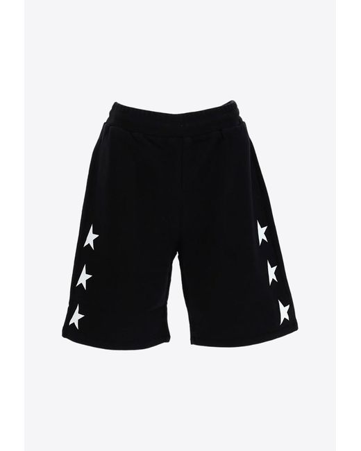 Golden Goose Deluxe Brand White Star Print Bermuda Shorts for men