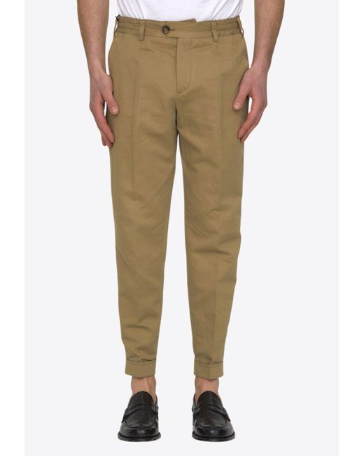 PT Torino Natural Cropped Linen-Blend Chino Pants for men