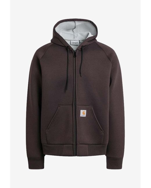 Carhartt Brown Car-Lux Zip-Up Hoodie for men