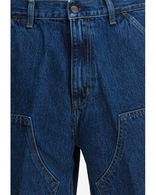 Carhartt Blue Double-Knee Denim Shorts for men
