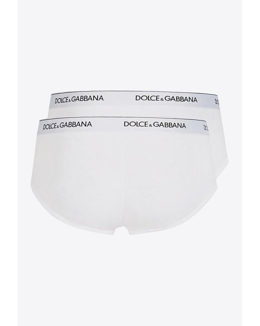 Dolce & Gabbana White Two-Pack Stretch Brando Briefs for men