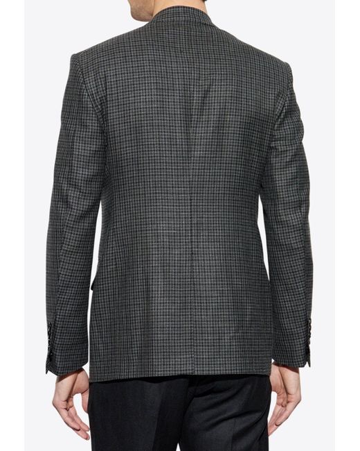 Tom Ford Gray Single-Breasted Prince Of Wales Blazer for men