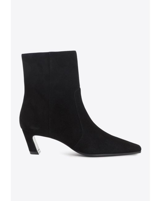 Stuart Weitzman Black Stassi 50 Zip Ankle Boots