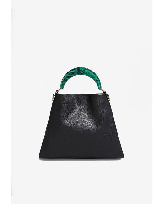 Marni Venice Leather Top Handle Bag in Black Lyst