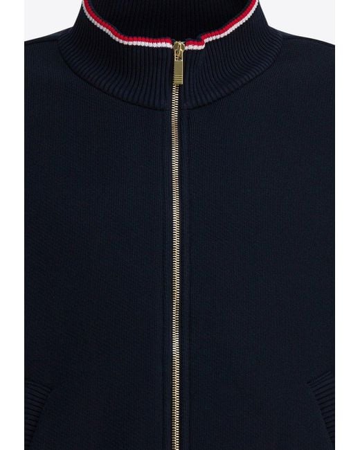 Thom Browne Blue Name Tag Patch Zip-Up Jacket for men