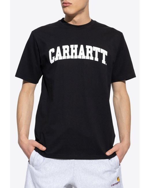 Carhartt Black Logo-Printed Crewneck T-Shirt for men
