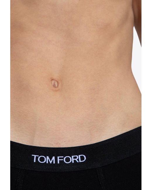 Tom Ford Black Logo Jacquard Stretch Briefs for men