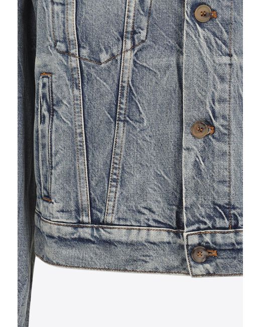Miu Miu Gray Washed-Out Denim Jacket