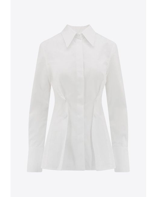 Givenchy White Pleat Effect Long-Sleeved Shirt