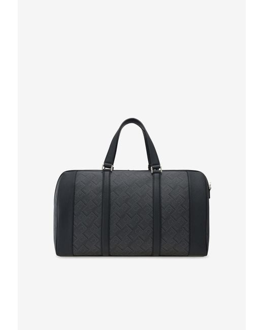 Ferragamo Black Monogram Jacquard Duffel Bag for men