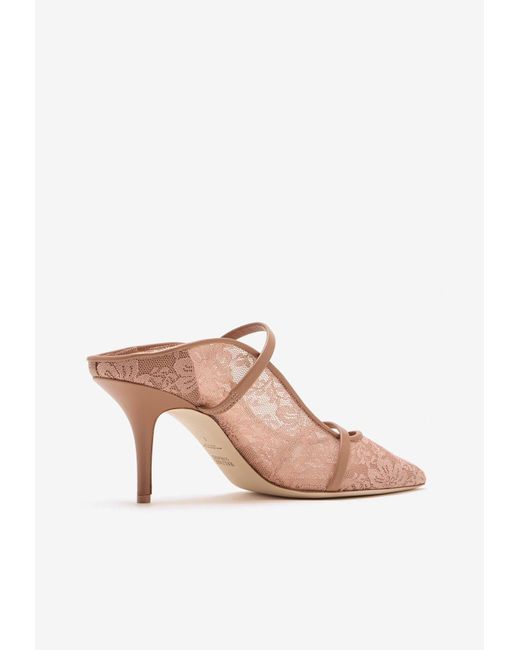 Malone Souliers Pink Maureen 70 Mesh Mules