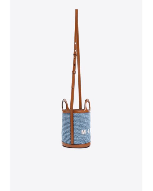 Marni Blue Micro Tropicalia Bucket Bag