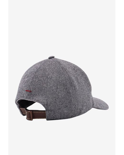 Brunello Cucinelli Gray Logo Baseball Cap for men