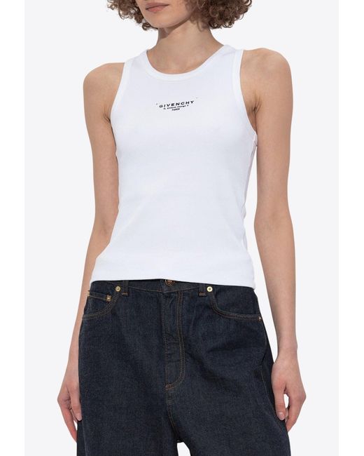 Givenchy White Ribbed Sleeveless Top