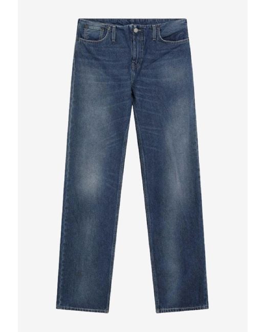 Acne Studios Women's Blue Washed Straight-Leg Jeans