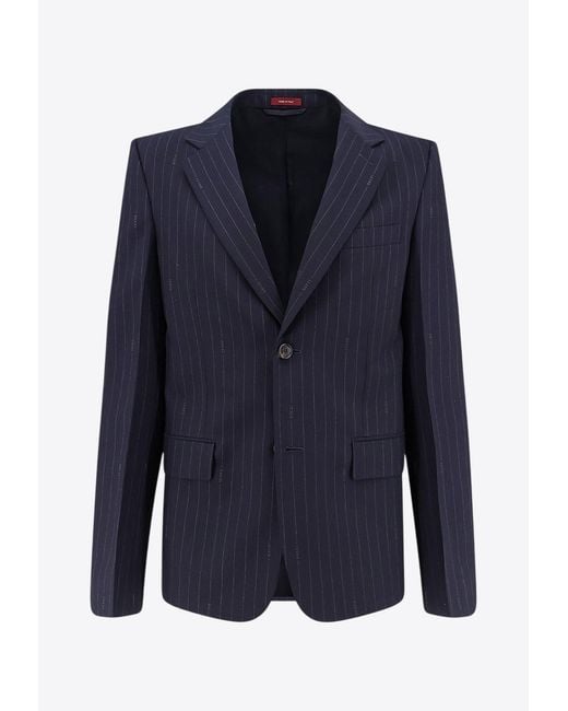 Gucci Blue Pinstripe Single-Breasted Blazer for men
