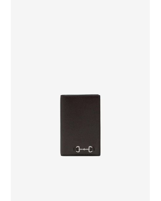 Gucci White Horsebit Leather Long Cardholder for men