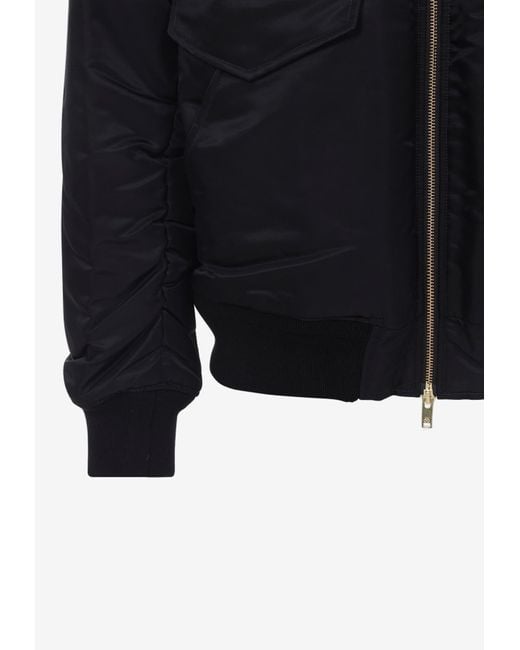 Moose Knuckles Black Ludo Bomber Jacket for men