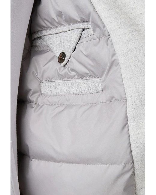 Eleventy White Wool And Leather Bomber Jacket for men