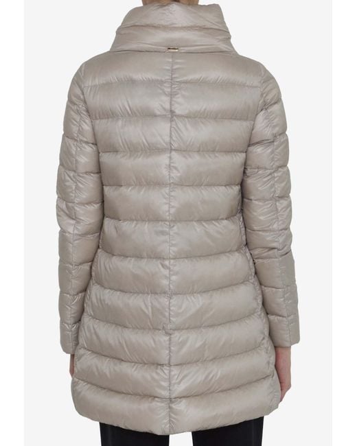 Herno Gray Amelia Quilted Down Jacket