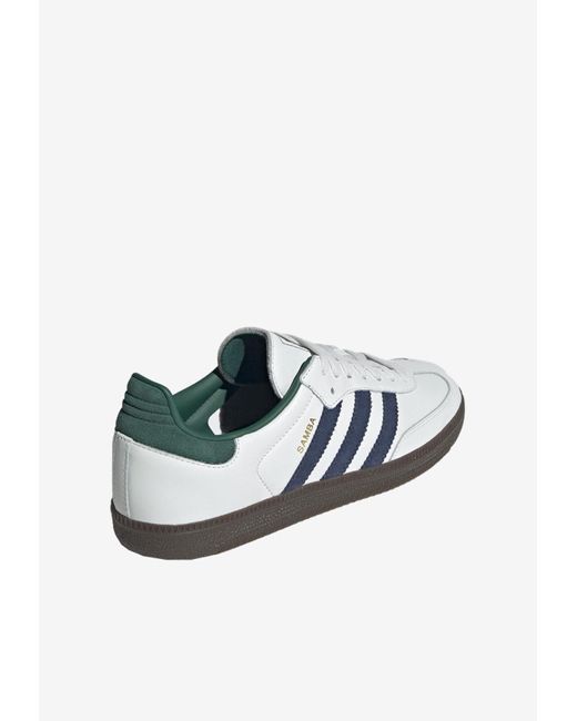 Adidas Originals White Samba Og Leather Low-Top Sneakers for men