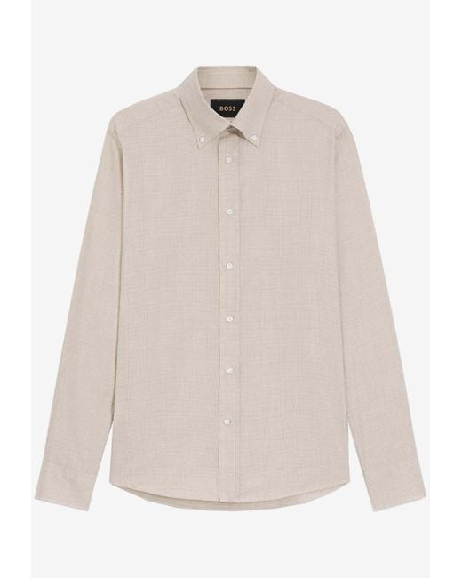 Boss Natural Long-Sleeved Poplin Shirt for men