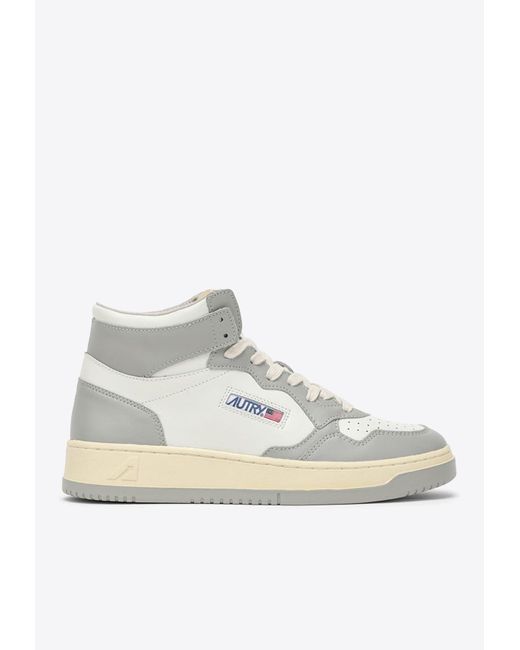 Autry White Medalist High-Top Sneakers