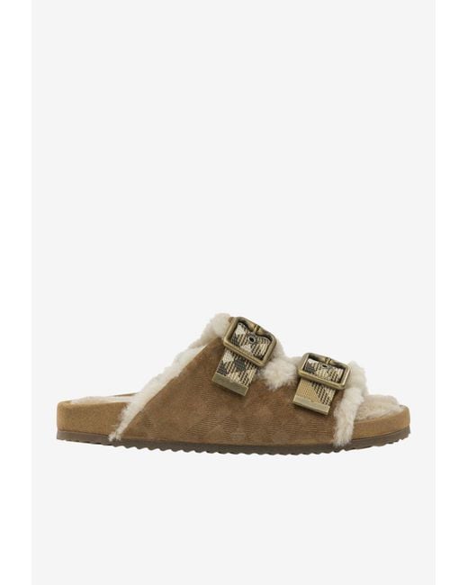Burberry Brown Urchin Suede Flat Sandals