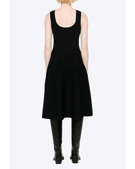 Pinko Black Sleeveless Flared Dress